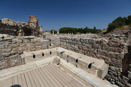 Public Toilets of Ephesus Ancient City, Izmir City, Turkeyの写真素材