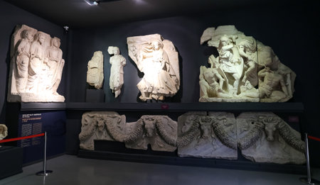 Reliefs of Parthian Monument in Ephesus Museum, Selcuk Town, Izmir City, Turkeyのeditorial素材