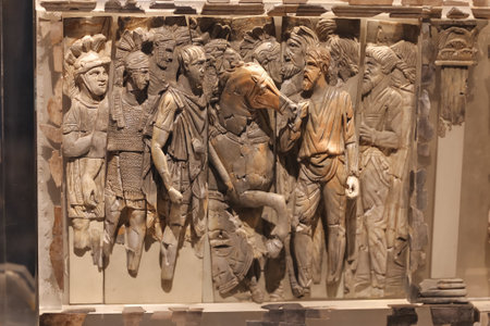 Ivory Frieze in Ephesus Museum, Selcuk Town, Izmir City, Turkeyのeditorial素材