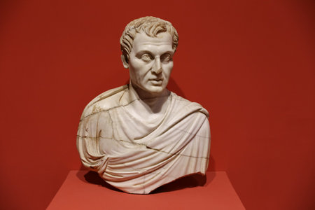 Menandros Statue in Ephesus Museum, Selcuk Town, Izmir City, Turkeyのeditorial素材