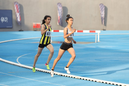 ISTANBUL, TURKEY - SEPTEMBER 04, 2020: Athletes running during Turkish Athletics Championshipsのeditorial素材