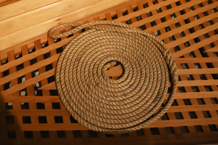 Rope and equipments of a wooden boat