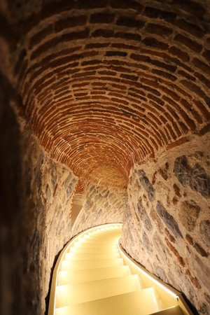 Stairs in Galata Tower, Istanbul City, Turkeyのeditorial素材