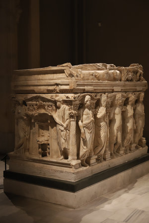 Sarcophagus in Istanbul Archaeological Museums, Istanbul City, Turkeyのeditorial素材
