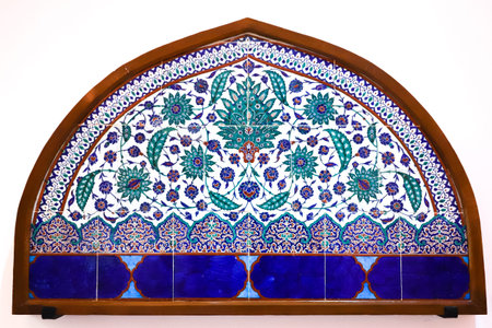 Tiled Window Facade in Istanbul Archaeological Museums, Istanbul City, Turkey
