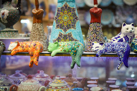 Colorful Turkish Ceramics in Istanbul City, Turkeyの写真素材