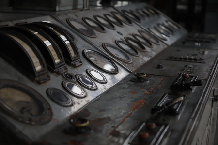 Control Panel of an old Power Plantの写真素材