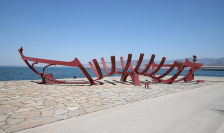 Shipwreck Monument in Konak District, Izmir City, Turkeyのeditorial素材