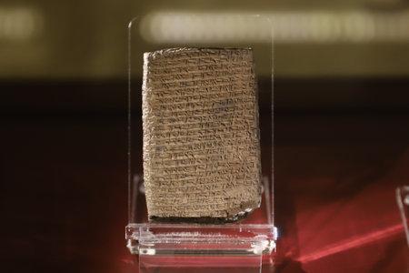 Old clay tablet in Museum of Anatolian Civilizations, Ankara City, Turkeyのeditorial素材