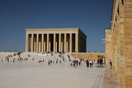 ANKARA, TURKEY - JULY 30, 2021: People visit Anitkabir mausoleum of Mustafa Kemal Ataturkのeditorial素材