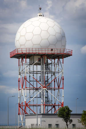 A White Doppler Radar in An Airportの写真素材