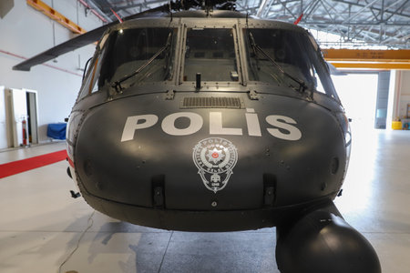 ANKARA, TURKEY - JUNE 26, 2021: Turkish Police Force Sikorsky S-70 performingのeditorial素材
