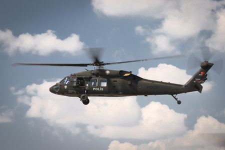 ANKARA, TURKEY - JUNE 26, 2021: Turkish Police Force Sikorsky S-70 performingのeditorial素材