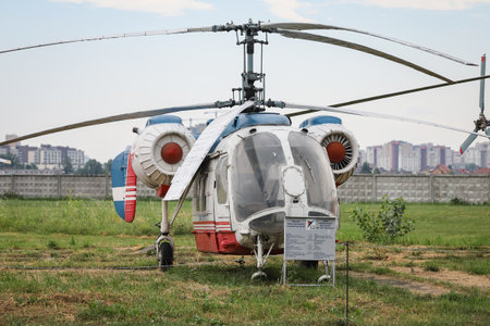 KIEV, UKRAINE - AUGUST 01, 2021: Aeroflot Kamov Ka-26 Hoodlum displayed at Oleg Antonov State Aviation Museumのeditorial素材