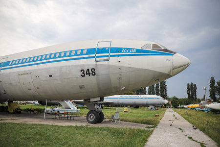 KIEV, UKRAINE - AUGUST 01, 2021: Aeroflot Ilyushin IL-86 displayed at Oleg Antonov State Aviation Museumのeditorial素材