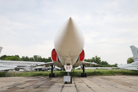 KIEV, UKRAINE - AUGUST 01, 2021: Ukrainian Air Force Tupolev Tu-22M2 Backfire displayed at Oleg...