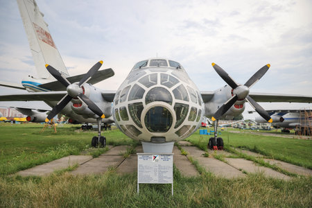 KIEV, UKRAINE - AUGUST 01, 2021: Aeroflot Antonov An-30 displayed at Oleg Antonov State Aviation Museumのeditorial素材