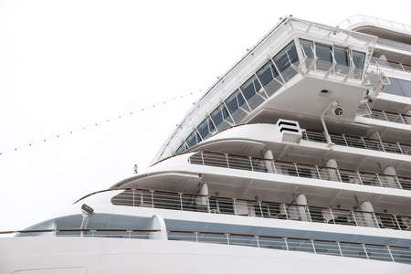 Details of a White and Big Cruise Shipの写真素材