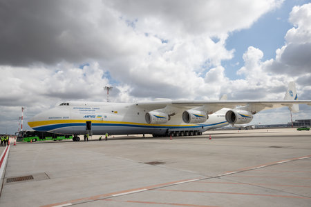 ISTANBUL, TURKEY - OCTOBER 05, 2021: Antonov Airlines Antonov An-225 Mriya in Istanbul International Airport.のeditorial素材