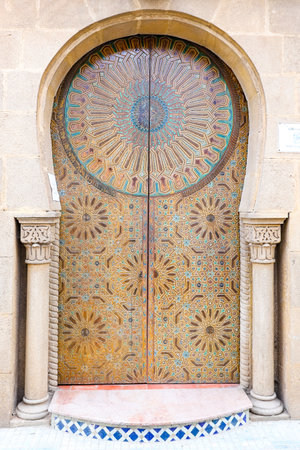 Door of a building in Kasbah of the Udayas in Rabat City, Moroccoのeditorial素材