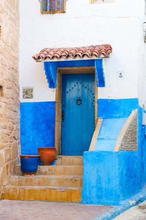 Street in Kasbah of the Udayas in Rabat City, Moroccoのeditorial素材