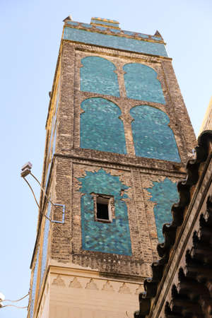 Minaret of a Mosque in Fez City, Moroccoの写真素材