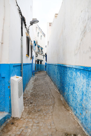 Street in Kasbah of the Udayas in Rabat City, Moroccoのeditorial素材