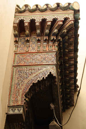 Detail of a Building in Fez City, Morocco