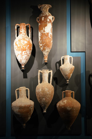 Amphoras in Bodrum Castle, Mugla City, Turkeyのeditorial素材