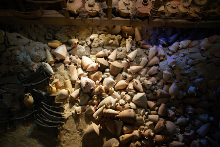 Reconstructed shipwreck in Bodrum Castle, Mugla City, Turkeyのeditorial素材