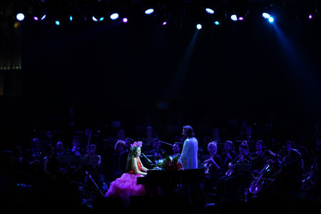 ISTANBUL, TURKEY - JUNE 12, 2022: Turkish singer Karsu Donmez concert during Beyoglu Culture Road Festivalのeditorial素材