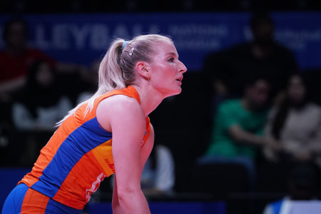 ANKARA, TURKIYE - JUNE 05, 2022: Jasper Marrit in Serbia vs Netherlands VNL Pool match in Ankara Arenaのeditorial素材