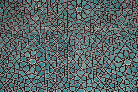 Blue Tiles in Karatay Madrasa in Konya City, Turkiyeの写真素材