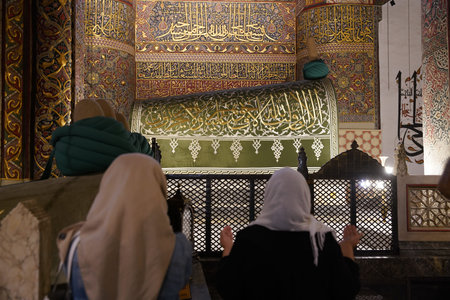 Sarcophagus of Mevlana in Mevlana Museum, Konya City, Turkiyeのeditorial素材
