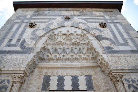 Entrance of Karatay Madrasa in Konya City, Turkiyeのeditorial素材