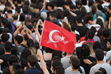 ISTANBUL, TURKEY - MAY 29, 2022: Pinhani concert in celebrations of anniversary of Istanbuls conquestのeditorial素材