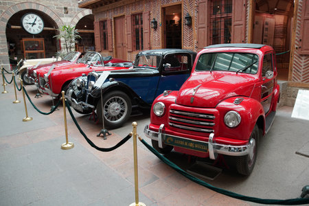 ANKARA, TURKIYE - JUNE 04, 2022: Cars in Ankara Rahmi M. Koc Museum. Koc museum is dedicated to history of transport, industry and communicationsのeditorial素材