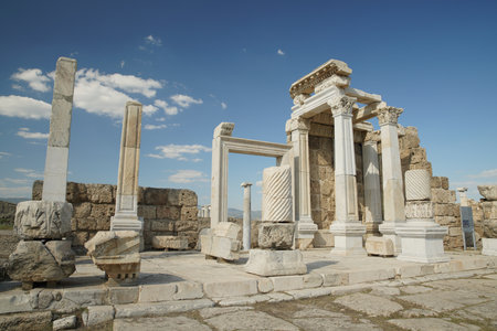 Laodicea on the Lycus Ancient City in Denizli City, Turkiyeの写真素材