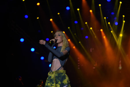 ISTANBUL, TURKIYE - AUGUST 14, 2022: Turkish singer Gunes concert in Istanbul Festのeditorial素材