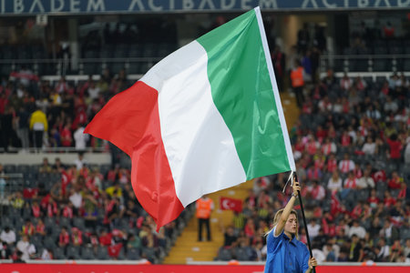 ISTANBUL, TURKIYE - SEPTEMBER 30, 2022: Italy flag in Opening Ceremony of Amputee Football World Cup in Istanbul, Turkeyのeditorial素材