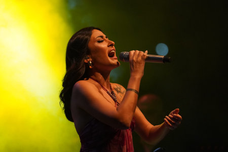 iSTANBUL, TURKIYE - SEPTEMBER 16, 2022: Turkish singer Melek Mosso concert in Atasehir Fest