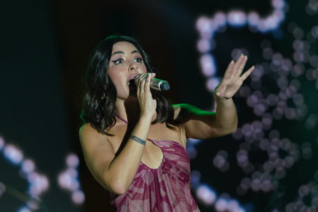 iSTANBUL, TURKIYE - SEPTEMBER 16, 2022: Turkish singer Melek Mosso concert in Atasehir Fest