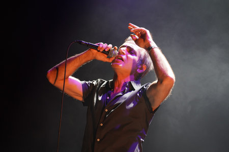 ISTANBUL, TURKIYE - SEPTEMBER 14, 2022: Turkish singer Teoman concert in Istanbul Festのeditorial素材