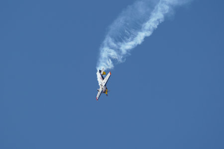 ESKISEHIR, TURKIYE - SEPTEMBER 18, 2022: Private Extra EA-330SC (SC086) display in Sivrihisar SHG Airshowのeditorial素材
