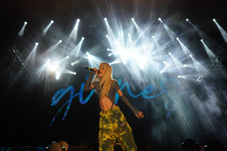 ISTANBUL, TURKIYE - AUGUST 14, 2022: Turkish singer Gunes concert in Istanbul Festのeditorial素材