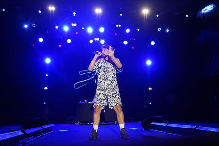 ISTANBUL, TURKIYE - AUGUST 09, 2022: Turkish singer Sefo concert in Uskudar Festのeditorial素材