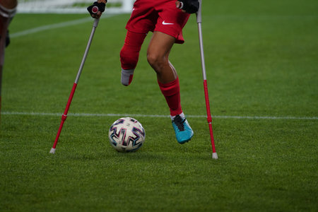 ISTANBUL, TURKIYE - SEPTEMBER 30, 2022: Tukiye vs France National teams match in Amputee Football...