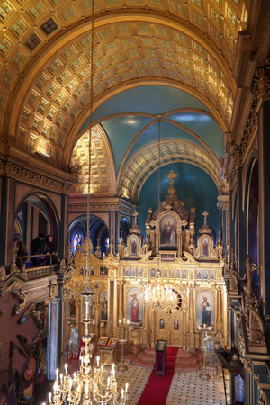 ISTANBUL, TURKIYE - FEBRUARY 25, 2023: Bulgarian St. Stephen Church in Fener District. Church was built in 1985.のeditorial素材
