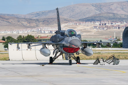 KONYA, TURKIYE - JUNE 30, 2022: Turkish Air Force Lockheed Martin F-16D Fighting Falcon (NW-05)...