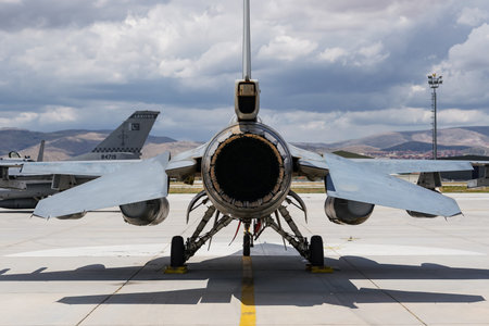KONYA, TURKIYE - JUNE 30, 2022: Jordan Air Force General Dynamics F-16AM Fighting Falcon...